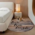 thumbnail image 3 of Area Rug 36in, Farmhouse Brown Wood Board Floor Carpet Living Room Rug, Live Love Laugh Text Flower Non-Slip Welcome Mat Indoor Rugs for Bedroom Dining Room, 3 of 9