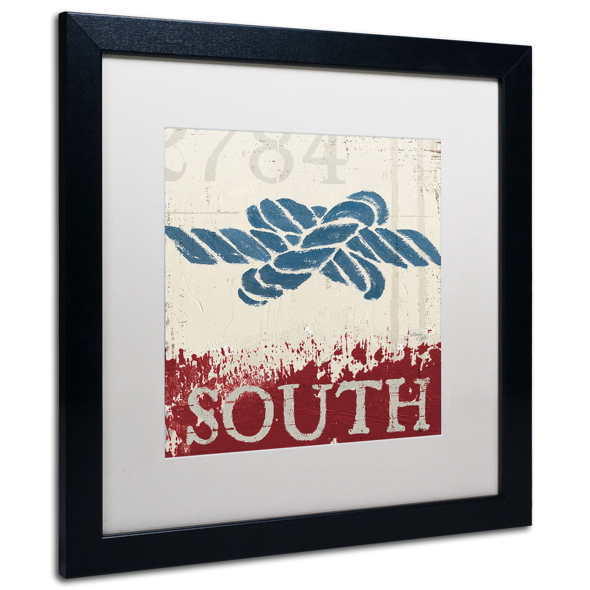 Trademark Fine Art "Nautical II Red" Canvas Art by Wellington Studio, White Matte, Black Frame