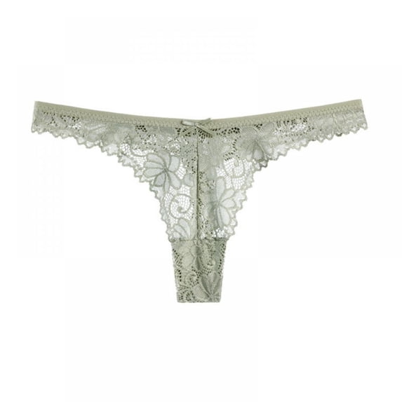 1/7Pcs/Lot Sexy Lace Thong Low Waist Lace Transparent Panties Women Hollow out Breathable G String Briefs Bow Underwear Lingerie