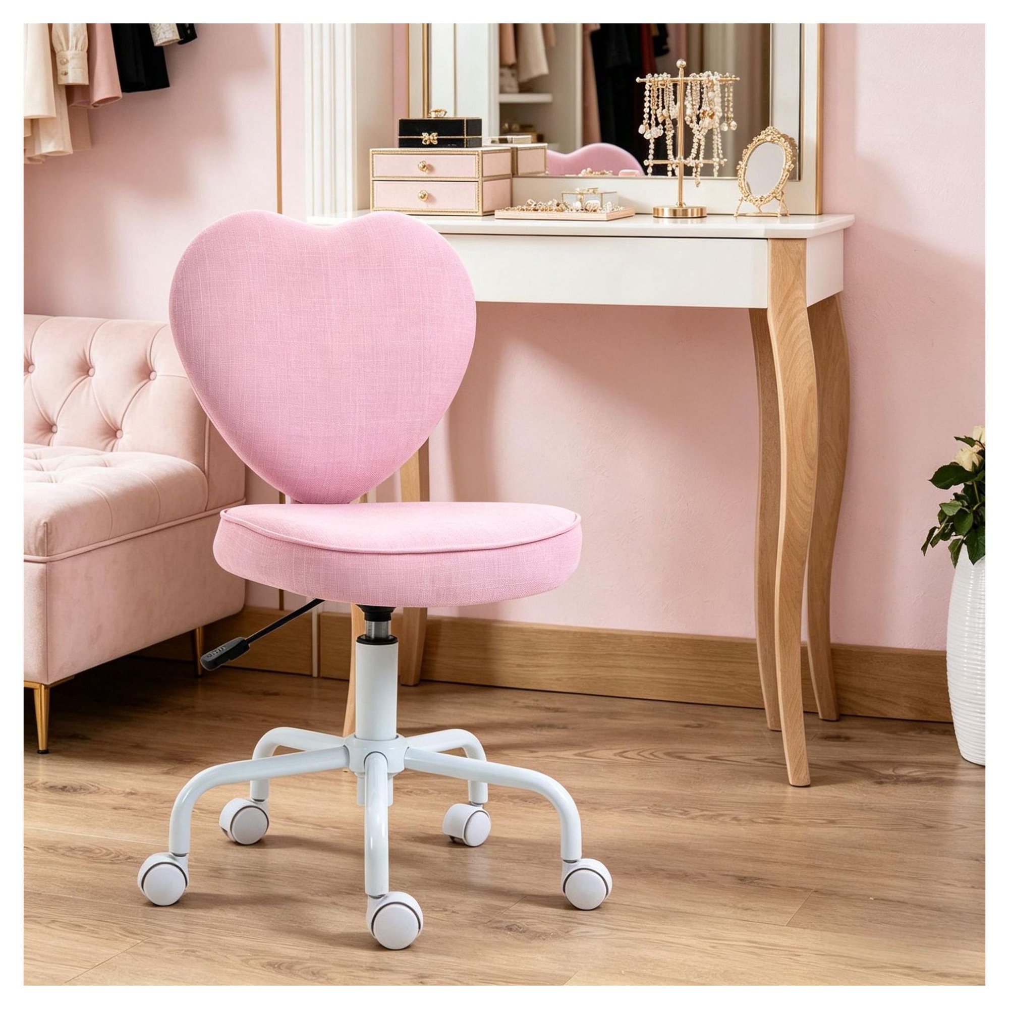 pink office chair heart shaped product