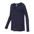 thumbnail image 2 of Bella Women's Side-Seamed Modern Flowy Vneck Long T-Shirt, Small, Midnight, 2 of 5