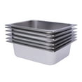 thumbnail image 2 of 6 Pack 2.5L Buffet Steam Pans, Commercial Steam Table Pans 1/2 Size 4" Deep Steam Table/Hotel Buffet Pans Stainless Steel, 2 of 11