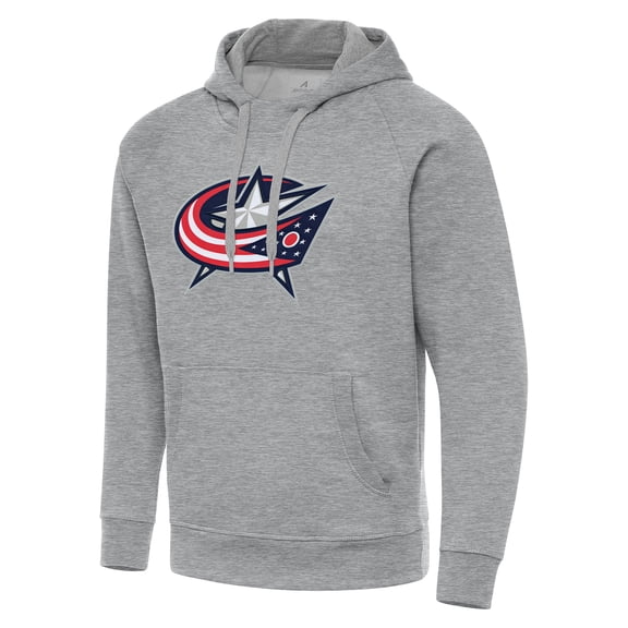 Men's Antigua Heather Gray Columbus Blue Jackets Big & Tall Victory Pullover Hoodie