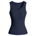 thumbnail image 5 of COMVALUE Womens Tank Tops 2026 Scoop Neck Ribbed Sleeveless Top Casual Basic Slim Fitted Knit Cami Tee Shirts (Navy, S), 5 of 7