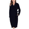 thumbnail image 2 of JGTDBPO Robes For Women Classic Solid Color Premium Cotton Warm Night Gown Bathrobe Luxury Soft Thick And Fleece Plush Long Terry Cloth Household Sashes Loungewear Clothes Bathrobe Long Pajamas, 2 of 7
