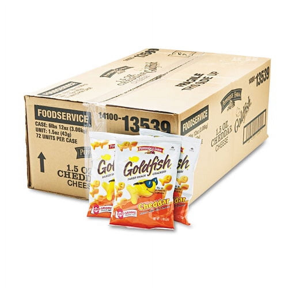 Goldfish Crackers, Cheddar, Single-Serve Snack, 1.5oz Bag, 72/carton | Bundle of 2 Cartons