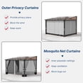 thumbnail image 3 of Gotland 10' × 24' Hardtop Gazebo for Patio,Wall-Mounted Lean to Gazebo Pergola with Sloping Roof and Durable Aluminum Frame,Large Heavy Duty Awnings for Decks,Backyard,Gray, 3 of 8