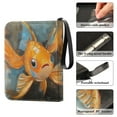 thumbnail image 4 of Game Card Storage Bag Collectible Trading Card Albums The 4-Pocket Card Binder With 50-Page Sleeve Can Hold 400 Game Cards Oil Painting Goldfish, 4 of 6