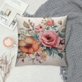 thumbnail image 2 of Heduofu Flower Throw Pillow Cover Flower Floral Leaf Pillow Case Waist Lumbar Red Cotton Linen Throw Pillow case Cushion Cover Sofa Home Decorative Rectangle Oblong White, 2 of 5