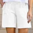 thumbnail image 2 of Noric Women's Cotton Casual Shorts High Waisted Elastic Waist Loose Fit Lightweight Summer Beach Shorts with Pockets, 2 of 9