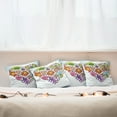 thumbnail image 3 of Ambesonne Cartoon Throw Pillow Cover 4 Pack, Flora and Fauna Heart, 18", Multicolor, 3 of 6