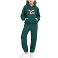 thumbnail image 3 of Piuwrlz Girls 2pcs Jogger Set Kids Sweatsuits Sets Pocket Christmas Round Neck Sweats and Sweatpants Green Size 7 Years, 3 of 9