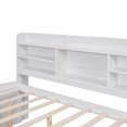thumbnail image 5 of Full Size Platform Bed, Multi-functional Wooden Captain Bed with Built-in Bookshelves, Three Storage Drawers and Trundle, Space-saving Bed Frame for Children, Teens, Adults, White, 5 of 9