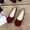 #056-Wine, variant on Wowcloth Women's Fashion Casual Flat Shoes – Pointed Toe with Bow in Candy Colors, Low-Cut Slip-On for Work and Spring/Autumn Wear