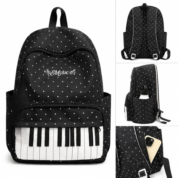 Piano Backpack Whimsical Twee Backpack Y2k Cute Bookbag Medium Daypack Cutecore Supplies
