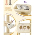 thumbnail image 4 of Cat Tree, 66.9‑Inch Tall Multi‑Level Cat Tower for Indoor Cats with Large Platforms, Cozy Cat Condos, Big Hammock and Toy Balls for Adult Cats, Beige, 4 of 8