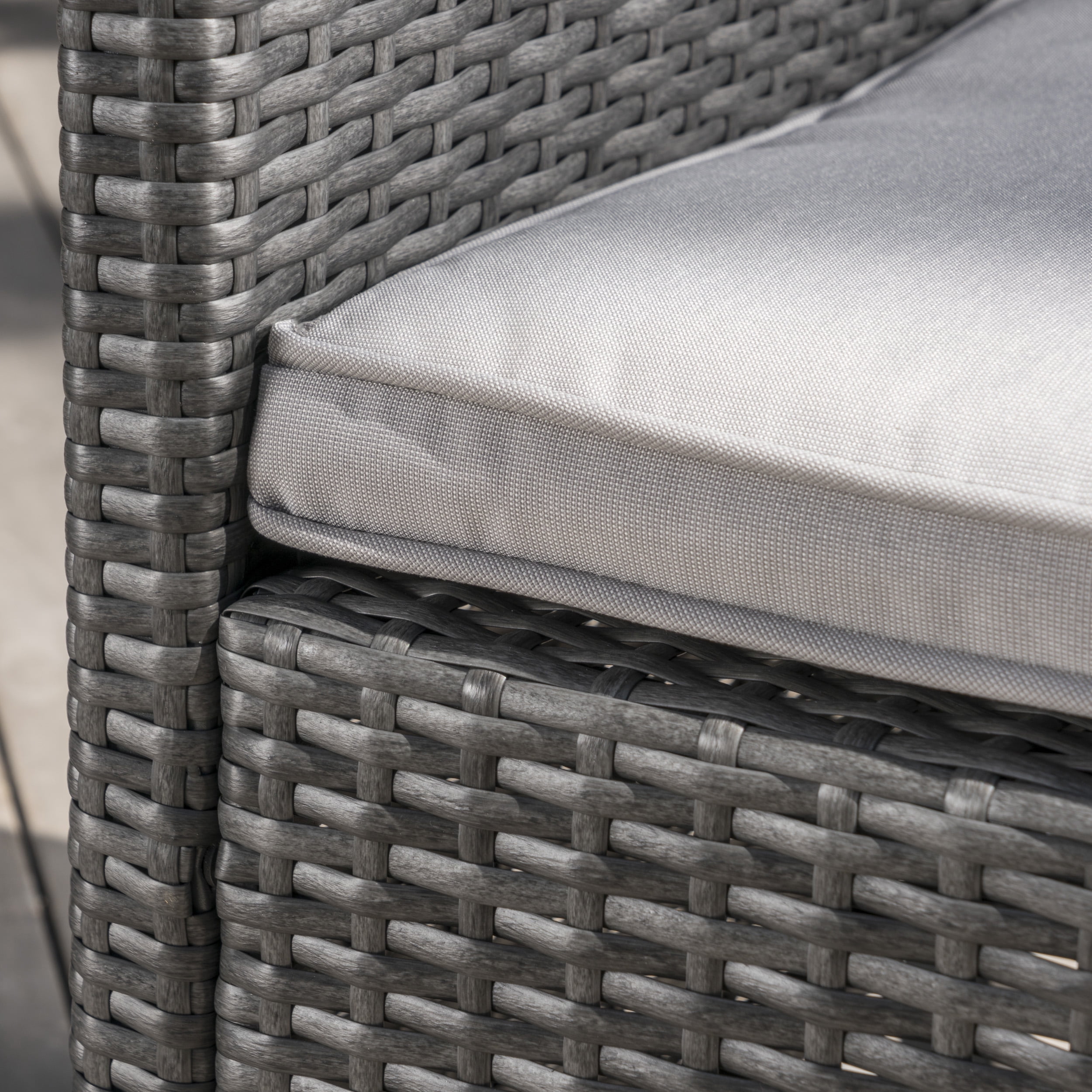 Noble House 5-Piece Wicker Weatherproof Dining Furniture Sets Grey