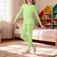 thumbnail image 1 of XIMIN Kids Girls Outfit Solid Color Fleece Thermal Underwear Set High Tech Dralon Self Heating Long Johns Cold Weather Kids Base Layer Top Bottom, 1 of 8