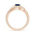 thumbnail image 2 of ANGARA Natural Oval 1.55 ct Blue Sapphire Bypass Bridal Set with Diamonds in 14K Rose Gold for Women (Size-8x6mm) | September Birthstone, Anniversary, Jewelry Gift for Women | Natural Sapphire Ring, 2 of 9