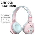 thumbnail image 3 of YLFASHION Auriculares Bluetooth para niños, Auriculares inalámbricos de Dibujos Animados para niños, Auriculares supraaurales con micrófono Incorporado para niños/Escuela/iPad/Tableta/Avión (Rosa), 3 of 5
