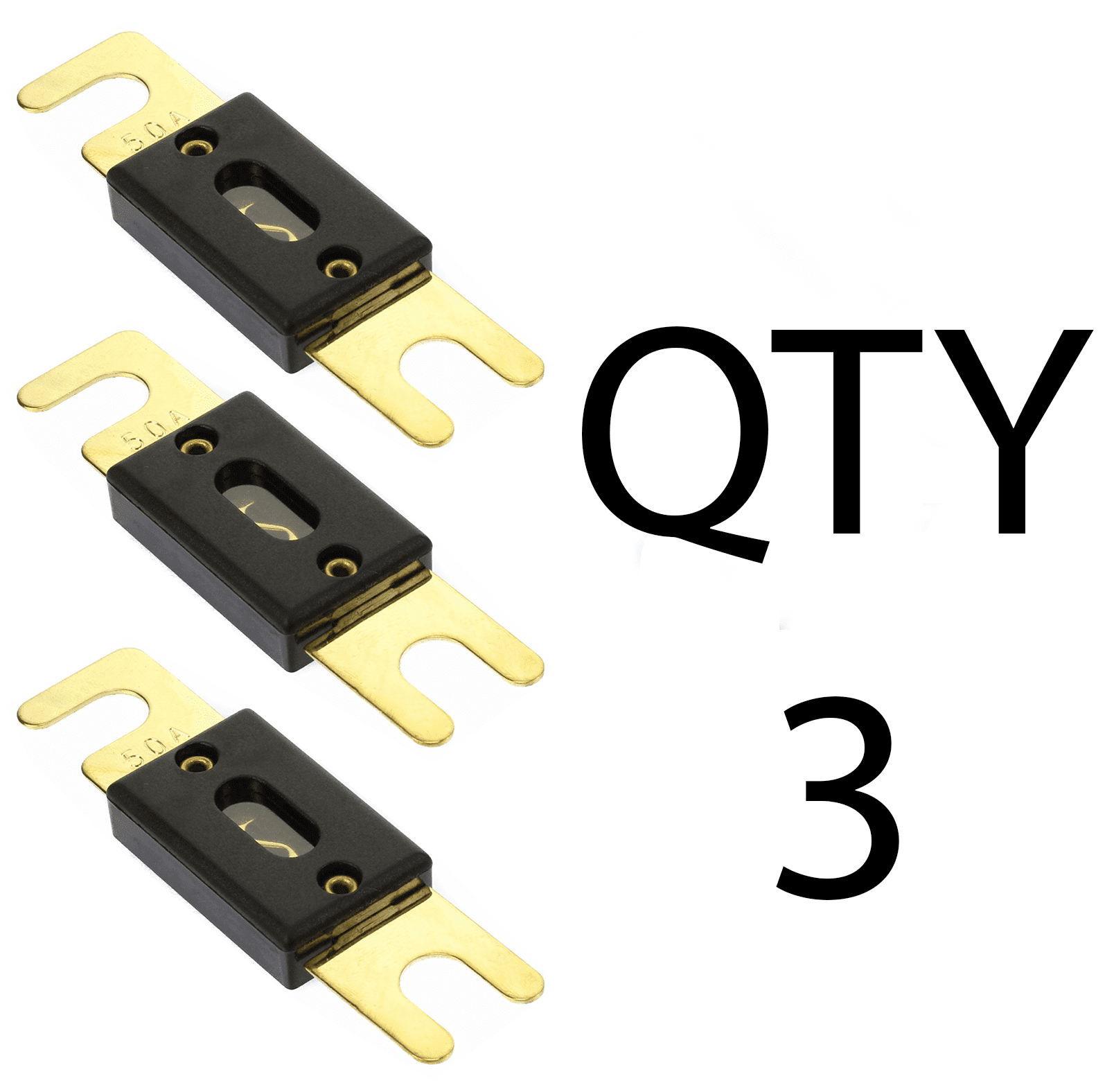 50 Amp Gold Plated ANL Inline Fuse by Voodoo Car Audio For Fuse holder