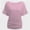 Pink, variant on Womens Short Sleeve Boat Neck Side Shirring Dolman Drape Top