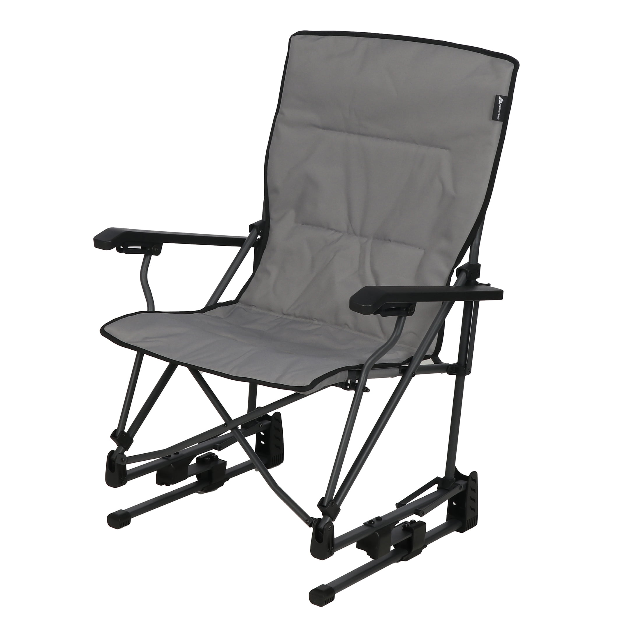 Chaise suspendue Ozark Trail Quad Bounce, mouvement de balancement, gris, tissu en polyester
