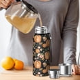 thumbnail image 4 of 20 Oz Fall Pumpkins and Flowers Pattern Coffee Tumbler Double Wall Insulated Stainless Steel Water Bottle | Metal Reusable Thermoses Flask with Cup Cap | Leak & Sweat Proof with Anti-Dust Lid, 4 of 7