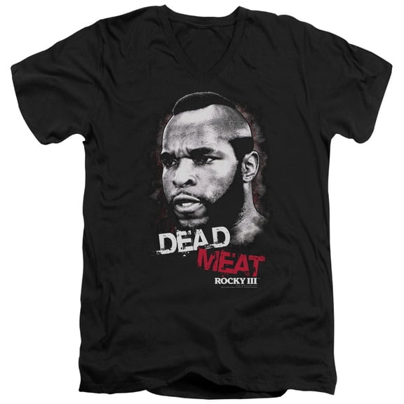 Rocky Iii Dead Meat Adult V-Neck T-Shirt Black