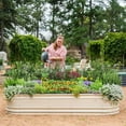 thumbnail image 5 of Vego Garden 17" Tall 9 in 1 Novel Metal Raised Garden Bed Kits 8ft x 2ft Modular Planter for Vegetables Flowers Box Pearl White, 5 of 8