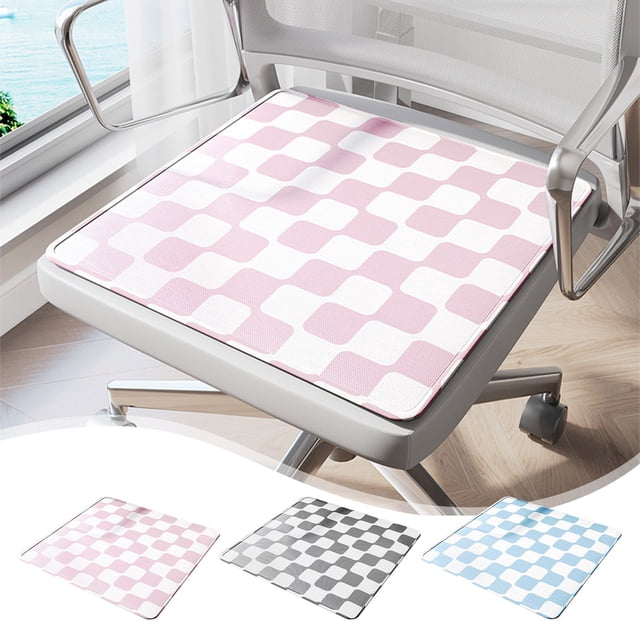 Xihbxyly Cojín de Seda Helada a Cuadros, Transpirable y Cómodo, Antideslizante y Estable, para Uso En Oficina y Hogar, Lavable a Máquina, Versátil, 40 X 40 Cm.