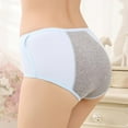 thumbnail image 3 of Menstrual Period Underwear for Women Mid-Rise Postpartum Hipster Ladies Lace Panties Cotton Stretch Full Coverage Briefs 3 Pack, 3 of 7