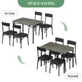 thumbnail image 3 of 5-Piece Dining Table Set for 4, Wood Rectangular Kitchen Table with 4 Upholstered Chairs for Kitchen Room and Small Spaces, Gray, 3 of 9