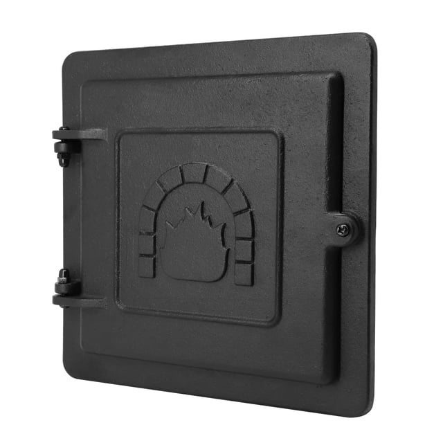 Criditpid Fireplace Cast Iron Chimney Clean Out Door, Prepared with Flanged Frame, 8 by 8 Inch, Black