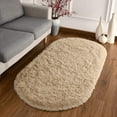 thumbnail image 5 of Homore Ultra Soft Modern Oval Rugs for Bedroom,2.6' x 5.3',Camel, 5 of 7