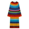 thumbnail image 5 of Mexican Serape Bathrobe Plush Bathrobe Cozy Unisex Winter Bathrobe Warm Water Absorbent, 5 of 9