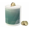 thumbnail image 3 of Modern Piggy Bank, Computer Graphic Striped Minimalist Virtual New Media Style Digital Art, Ceramic Coin Bank Money Box for Cash Saving, 3.6" X 3.2", Grey Jade Green, by Ambesonne, 3 of 4