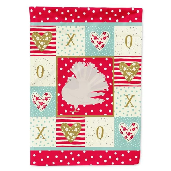 Carolines Treasures CK5377GF 11 x 0.01 x 15 in. Silver Fantail Pigeon Love Flag Garden Size