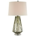 thumbnail image 2 of 31 Inch Accent Table Lamp with White Drum Shade, Rippled Gray Glass Base, 2 of 5