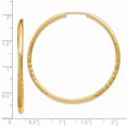 thumbnail image 3 of 14K Yellow Gold 2mm Satin Diamond Cut Endless Hoop Earrings, 3 of 3