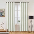 thumbnail image 2 of Sage Green Striped Kitchen Curtains 84 Inch Length, Modern Farmhouse Sage Green White Stripes Grommet Top Bedroom Living Room Curtains, Light Filtering Cafe Curtain Drapes 2 Panels Set 84''x84'', 2 of 9