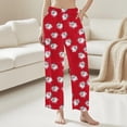thumbnail image 5 of Wensltd Women's Christmas Print Thermal Plush Sleep Long Pants With Pockets for Holiday Season Indoor Comfort, 5 of 6