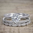 thumbnail image 1 of 2.00 Carat Moissanite Diamond Trio Wedding Bridal Ring Set with 18k Gold Plating, 1 of 5