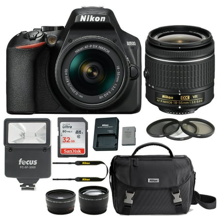 Nikon D3500 DSLR Camera with AF-P DX NIKKOR 18-55mm VR Lens with 32GB Bundle