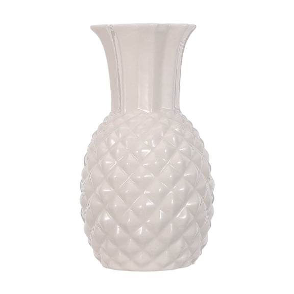 GETAJGHSD White Ceramic Pineapple Vase Stable Centerpiece for Dried Flowers and Artificial Stems