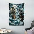 thumbnail image 3 of Ambesonne Cat Tapestry Wall Hanging, Stormy Ocean Pirate Kitty Ship, 40"x60", Dark Slate Blue and Amber, 3 of 3
