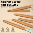 thumbnail image 2 of Silicone Cooking Utensils Set - Silicone Kitchen Utensils for Cooking Wooden Handles, 446°F Heat Resistant Kitchen Utensil Spatula Sets w Holder, Gadgets for Non-Stick Cookware BPA FREE (Multicolour), 2 of 4