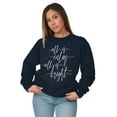 thumbnail image 4 of Christmas All Is Calm and Bright Women Crewneck Sweatshirt Brisco Brands L, 4 of 6