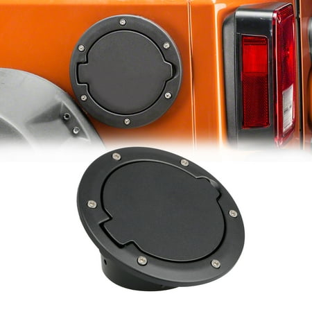 Black Fuel Door Gas Cap Lid Cover for 2007-2018 Jeep Wrangler JK New Free Ship