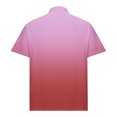 thumbnail image 5 of USNSM Men's Gradient Printed Button Down Shirt Cotton Short Sleeve T Shirt Moisture Wicking Tee Shirt Lapel Lightweight Summer Tops Pink XXL, 5 of 6